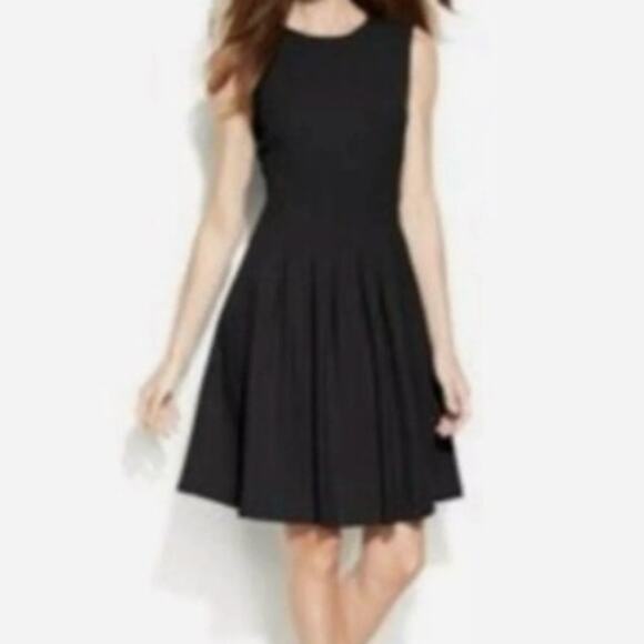 Calvin Klein Fit Flare pleated sleeveless dress size 12P - Picture 1 of 12